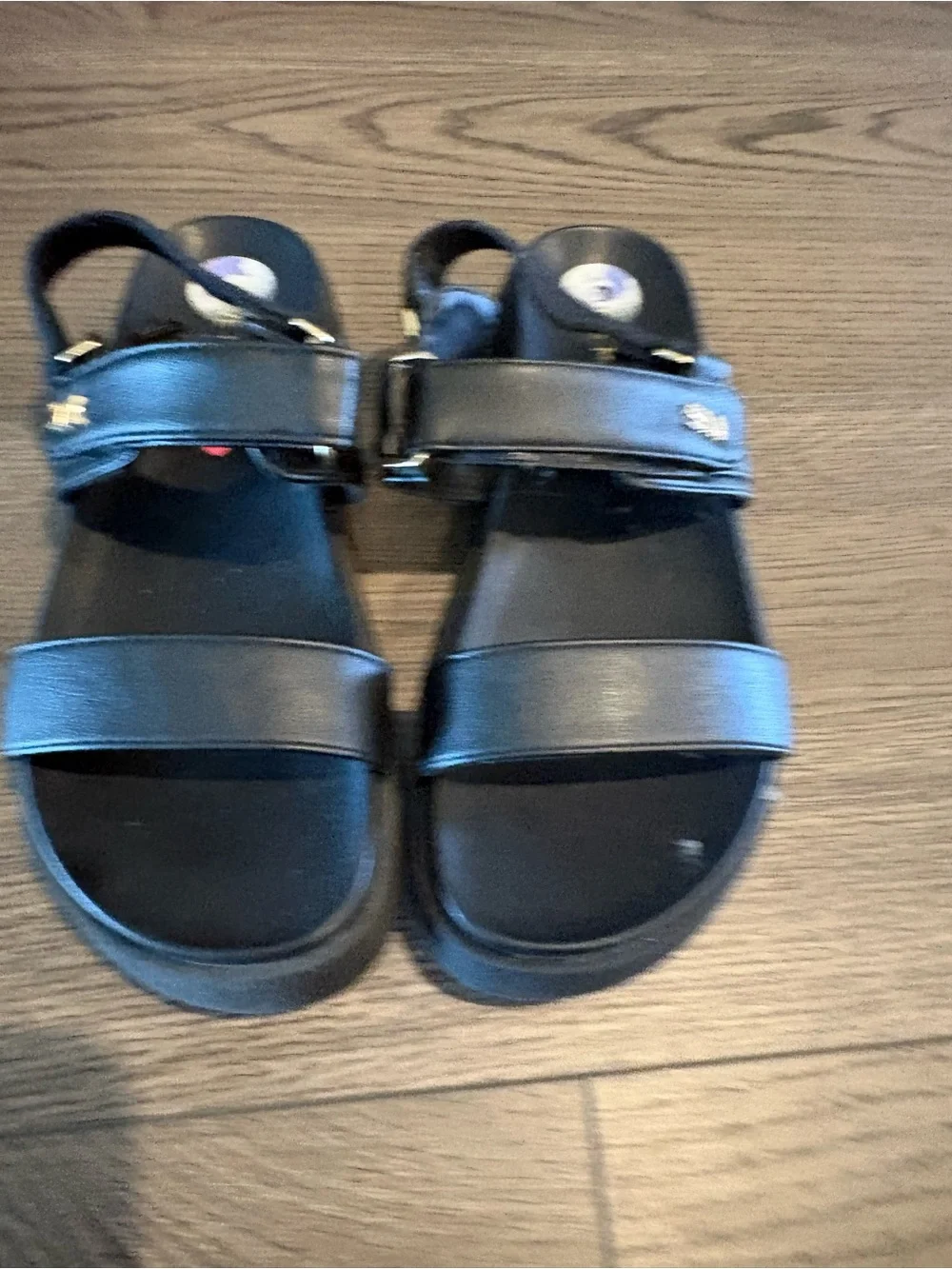 Steve Madden Kids Black Strappy Buckle Sandals